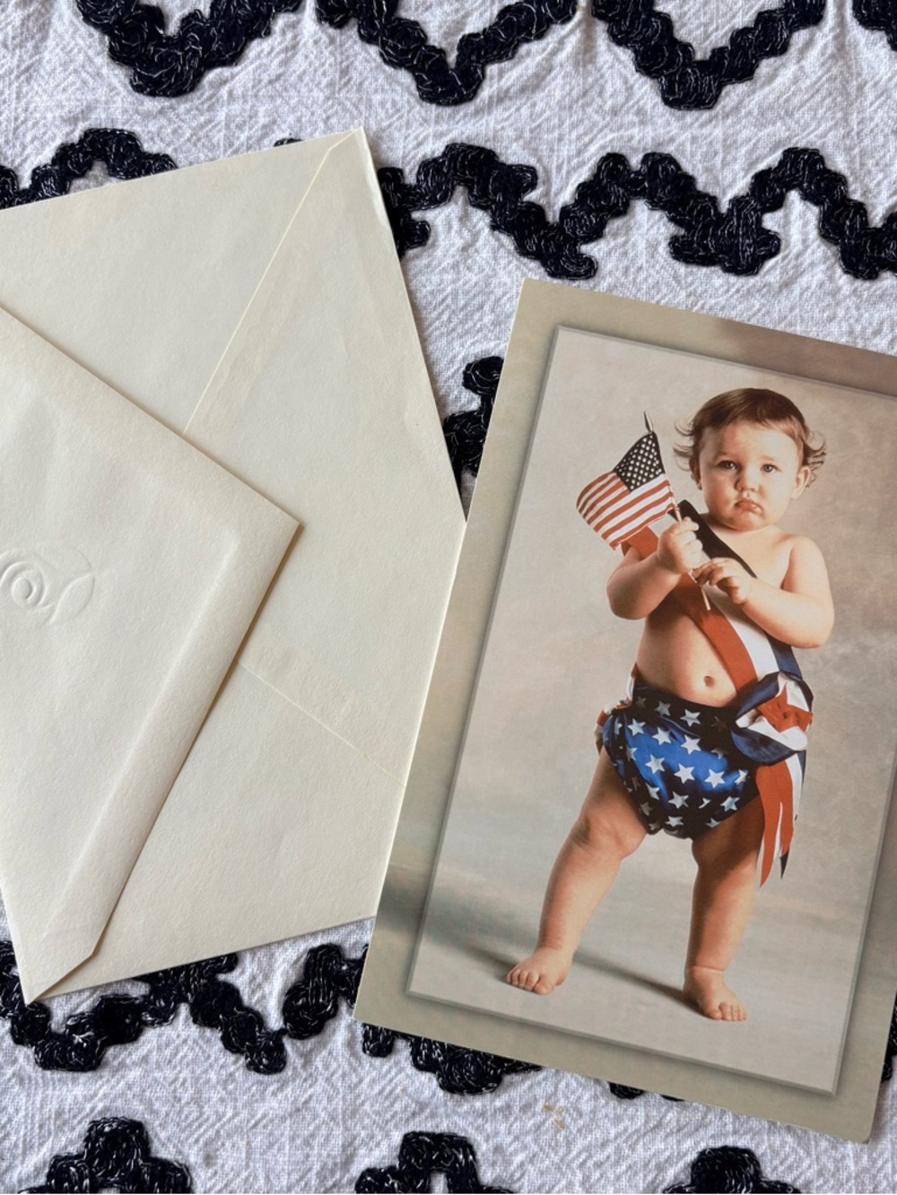 Vintage American Greetings Intuitions Card with Envelope Baby Americana Miss You